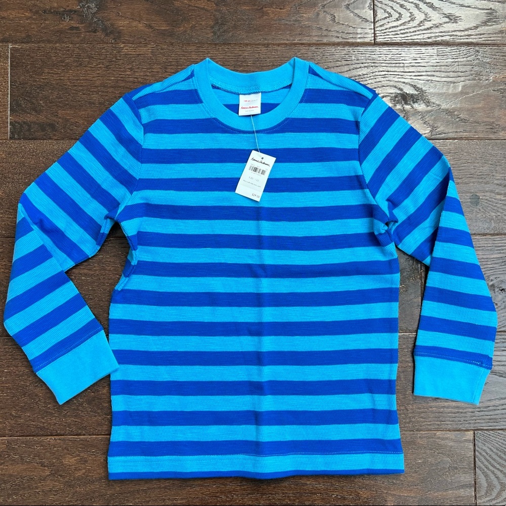 Hanna Andersson size 120 (6/7) blue striped thermal long sleeve top